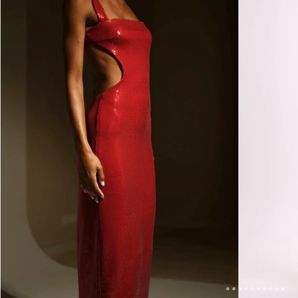 Red sequin dress